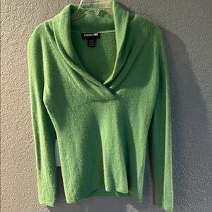 Kirkland Signature Women's Cashmere Lime Cowl Neck Sweater